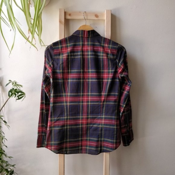 J Crew Perfect Button Down Shirt in Steward Plaid Size XS - Picture 3 of 6